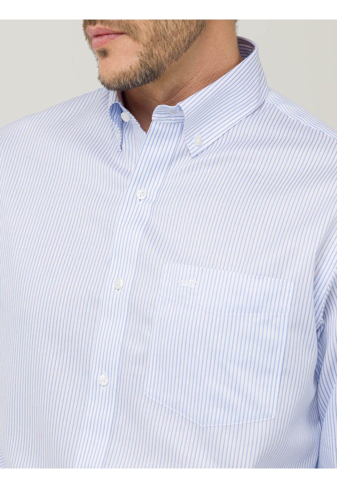 Camisa Libre de Arrugas Algodón Celeste Hombre-7