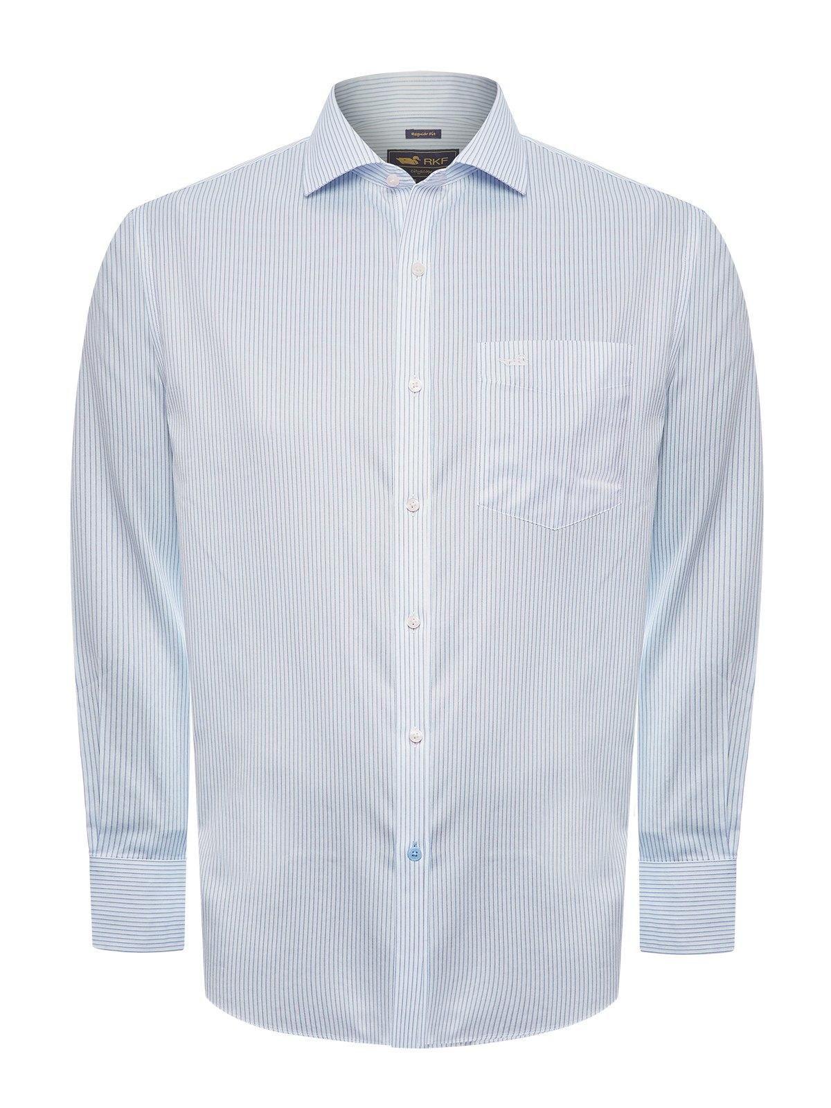 Camisa Libre de Arrugas Algodón Celeste Hombre-1