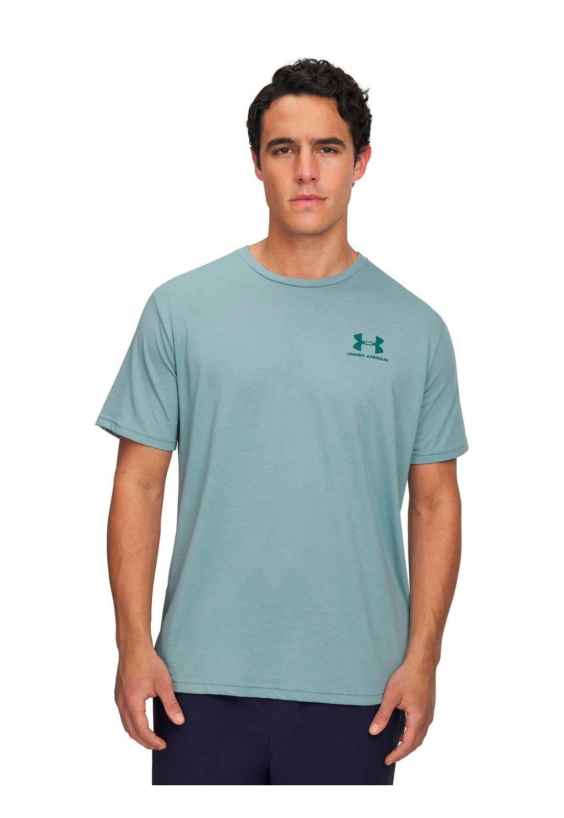Polera Manga Corta Lifestyle  Hombre Left Chest Logo Verde -3