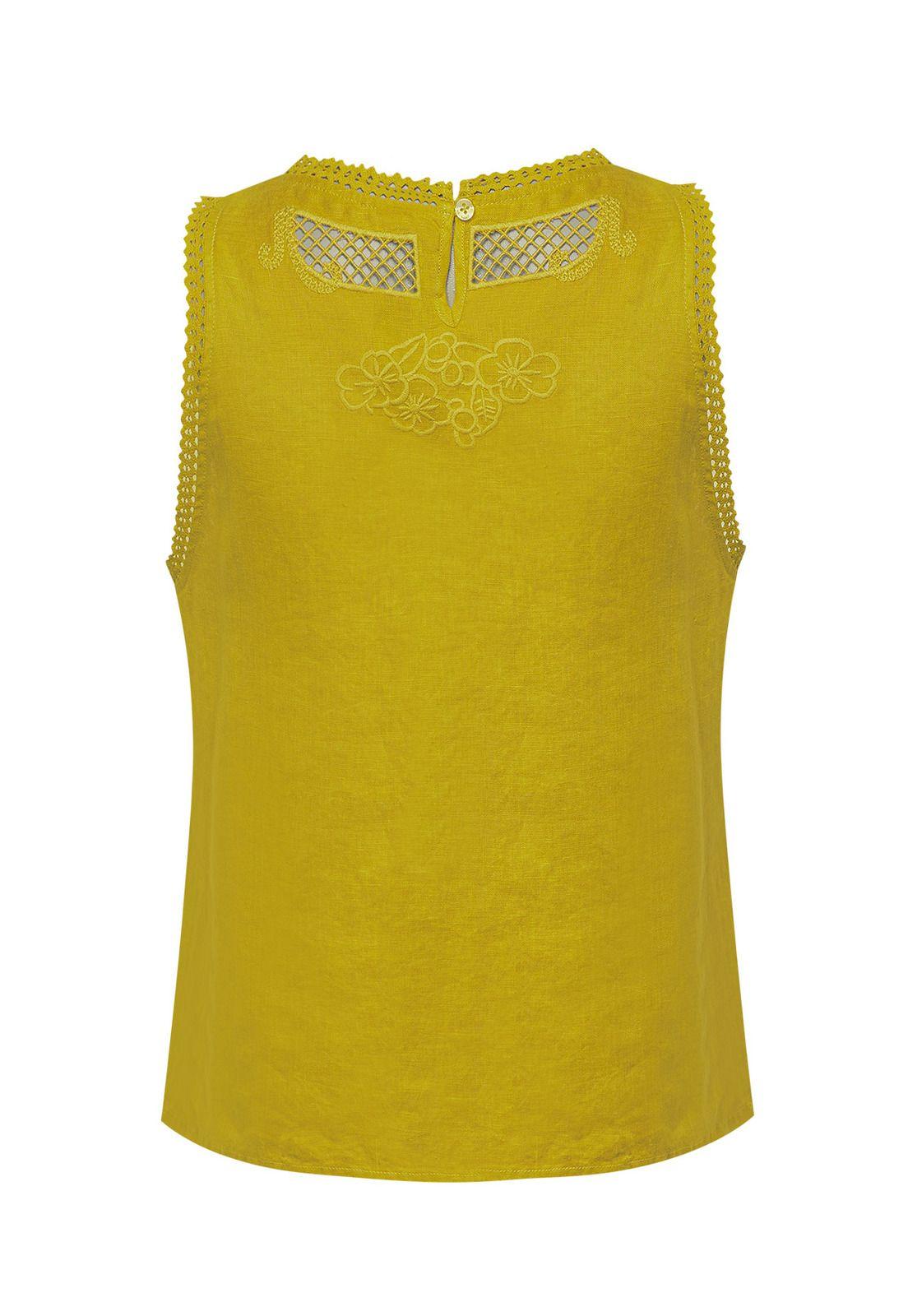 Blusa Lino Orgánico Mujer Cleep Amarillo -1