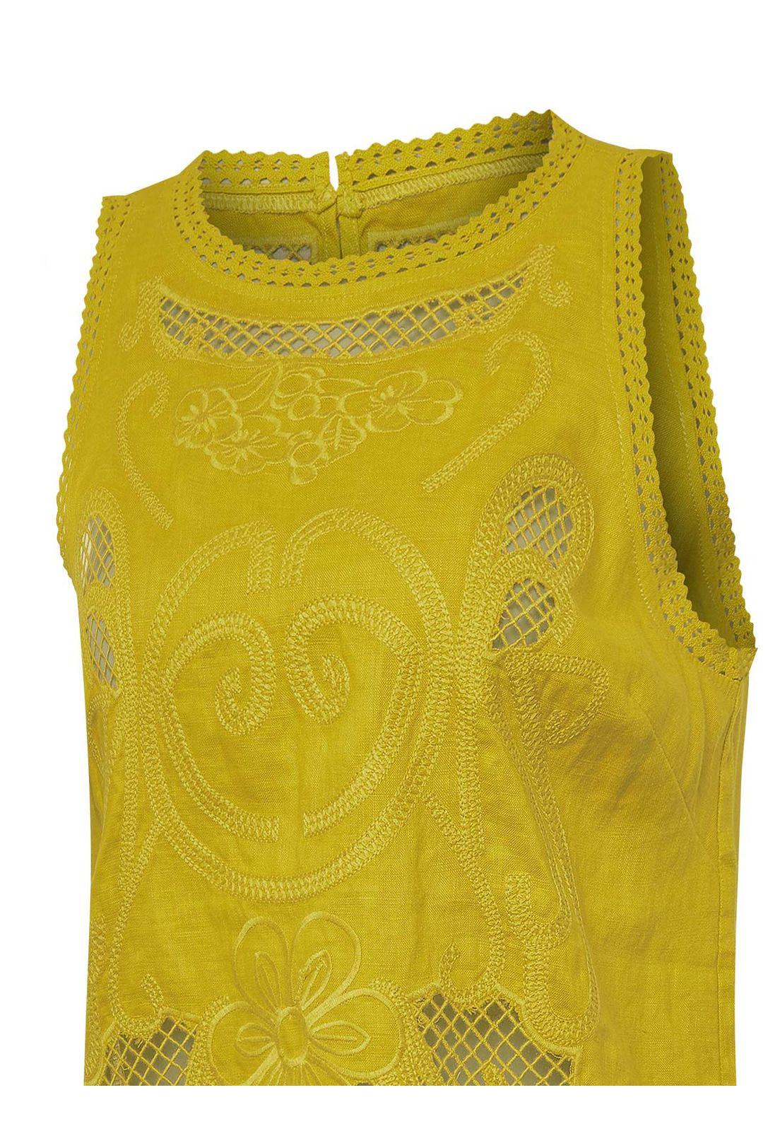 Blusa Lino Orgánico Mujer Cleep Amarillo -3