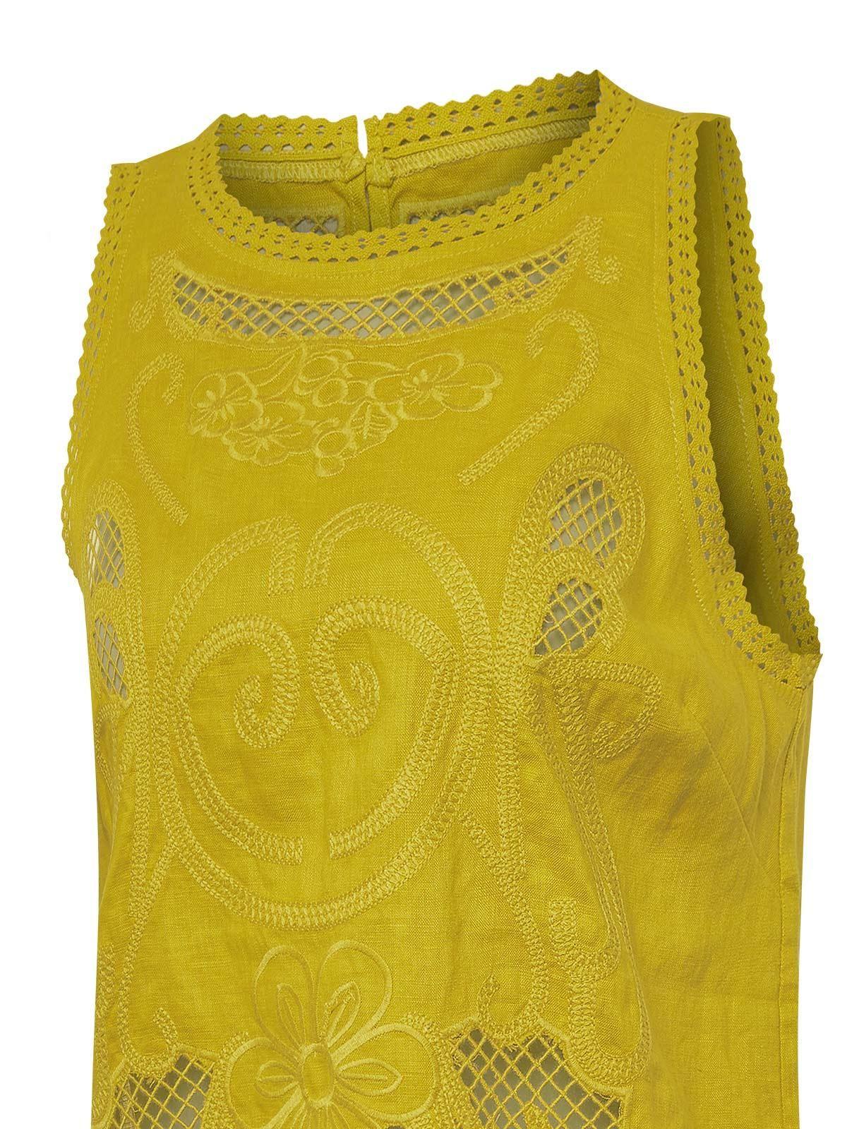 Blusa Lino Orgánico Mujer Cleep Amarillo -3