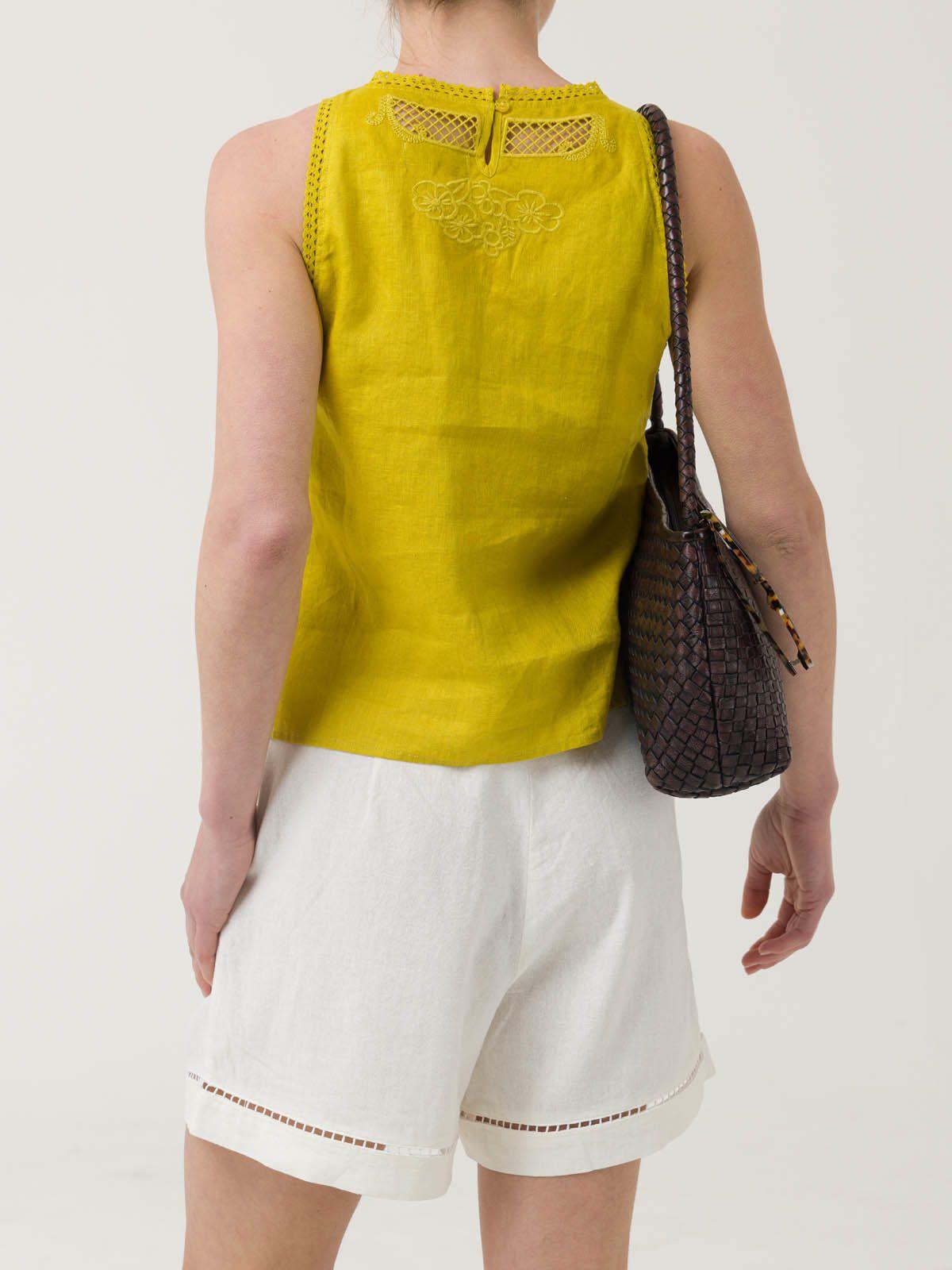 Blusa Lino Orgánico Mujer Cleep Amarillo -5