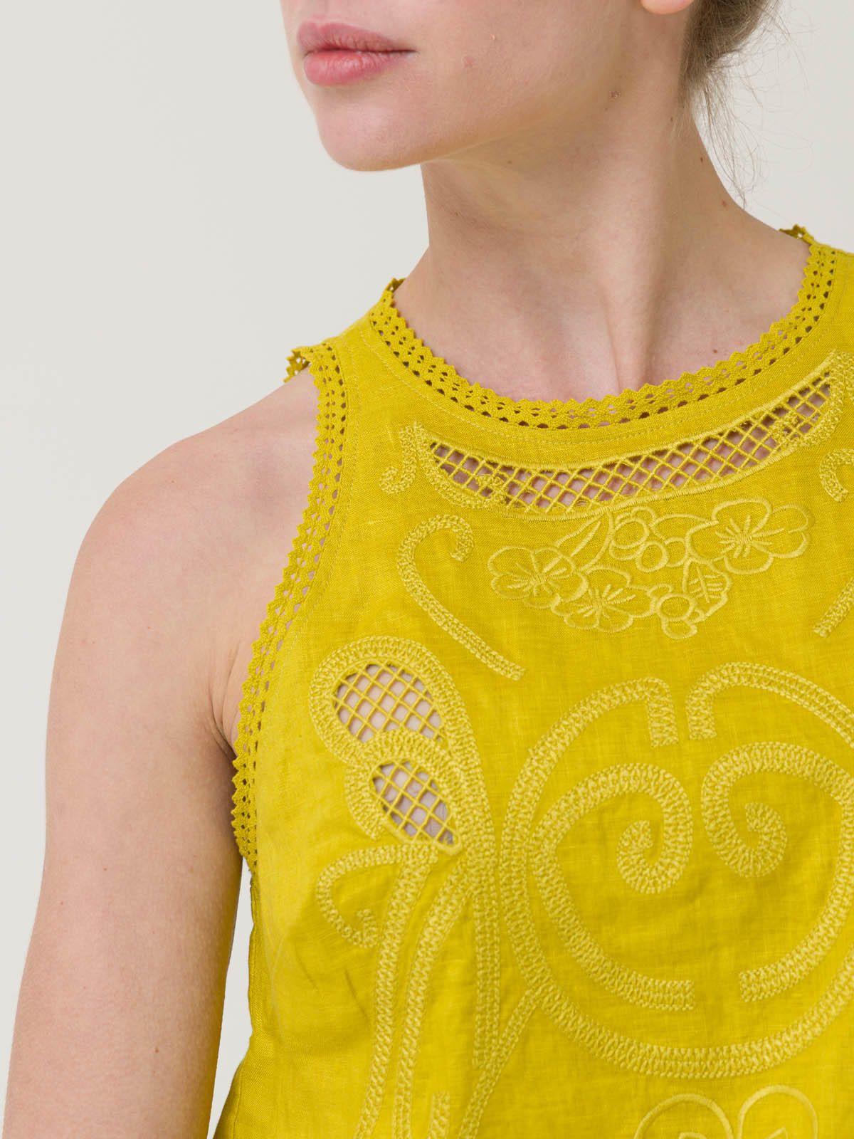 Blusa Lino Orgánico Mujer Cleep Amarillo -6