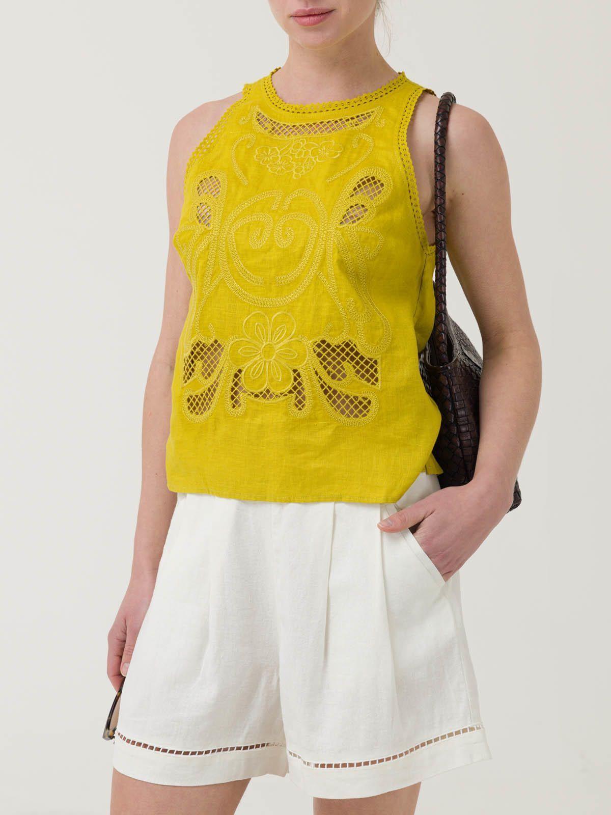 Blusa Lino Orgánico Mujer Cleep Amarillo -4