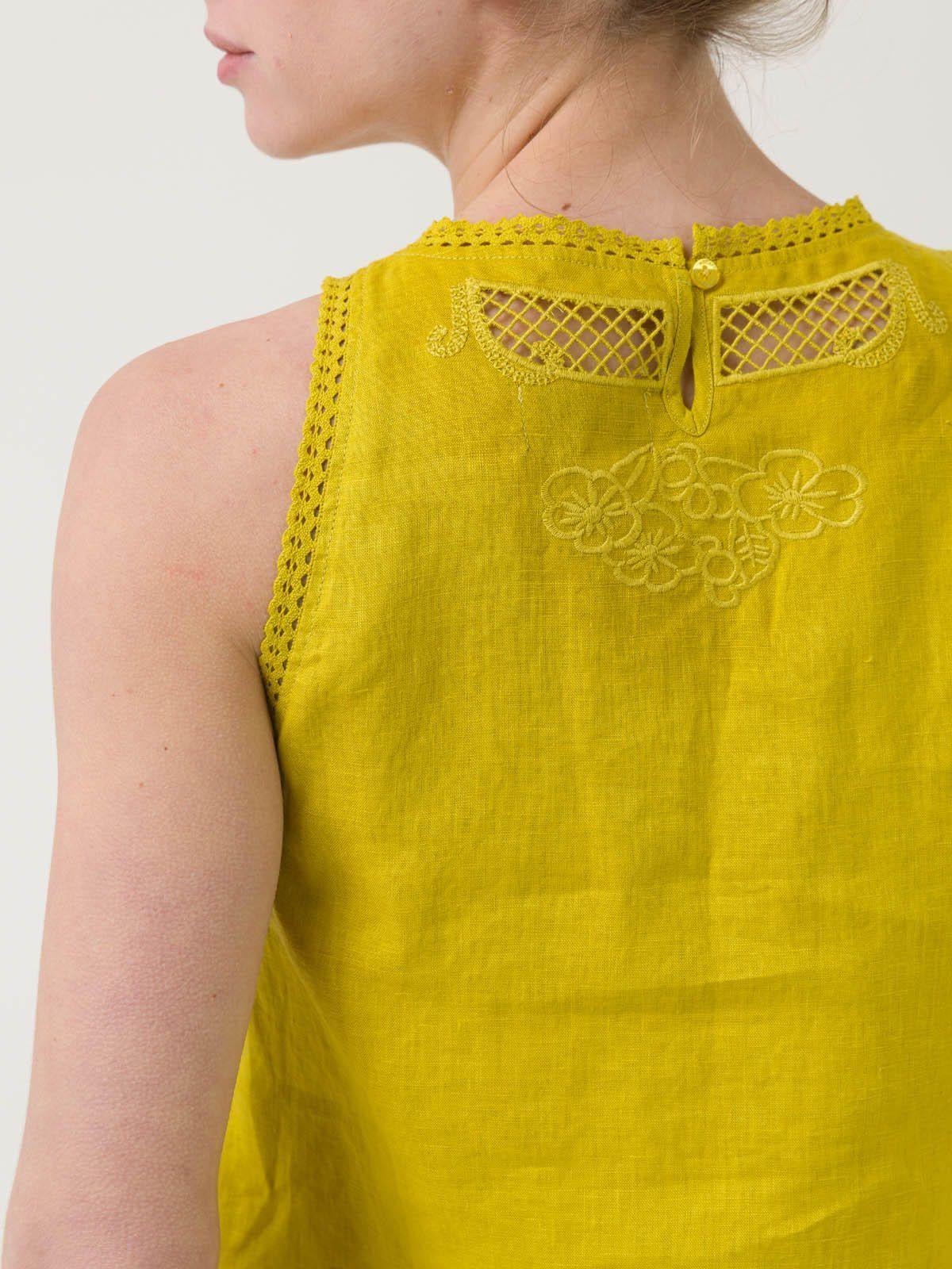 Blusa Lino Orgánico Mujer Cleep Amarillo -7