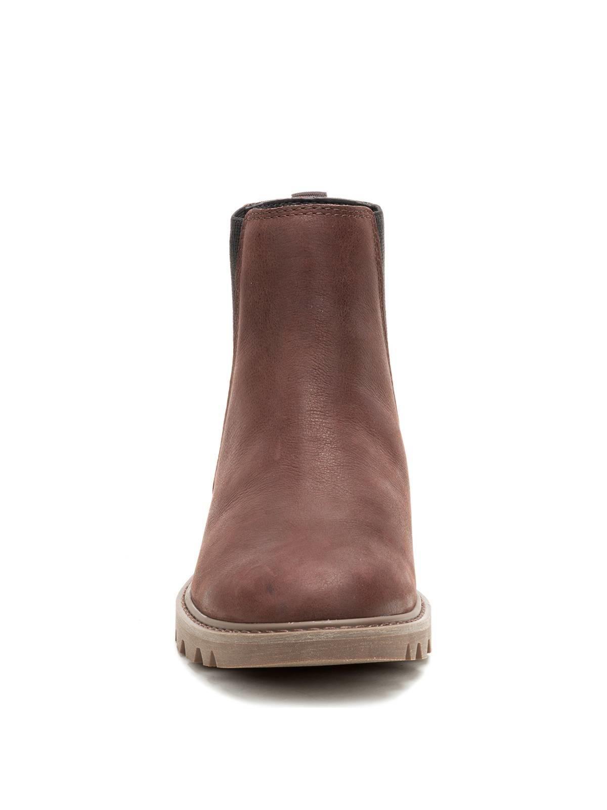 Botin Cuero Mujer Colorado Chelsea Marron Oscuro-4