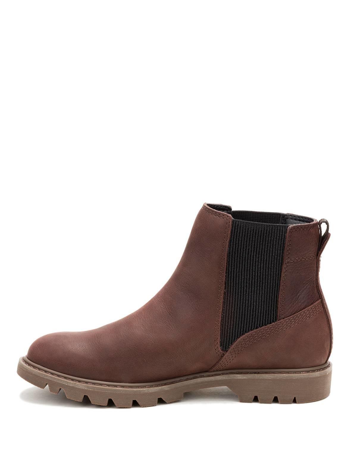 Botin Cuero Mujer Colorado Chelsea Marron Oscuro-3