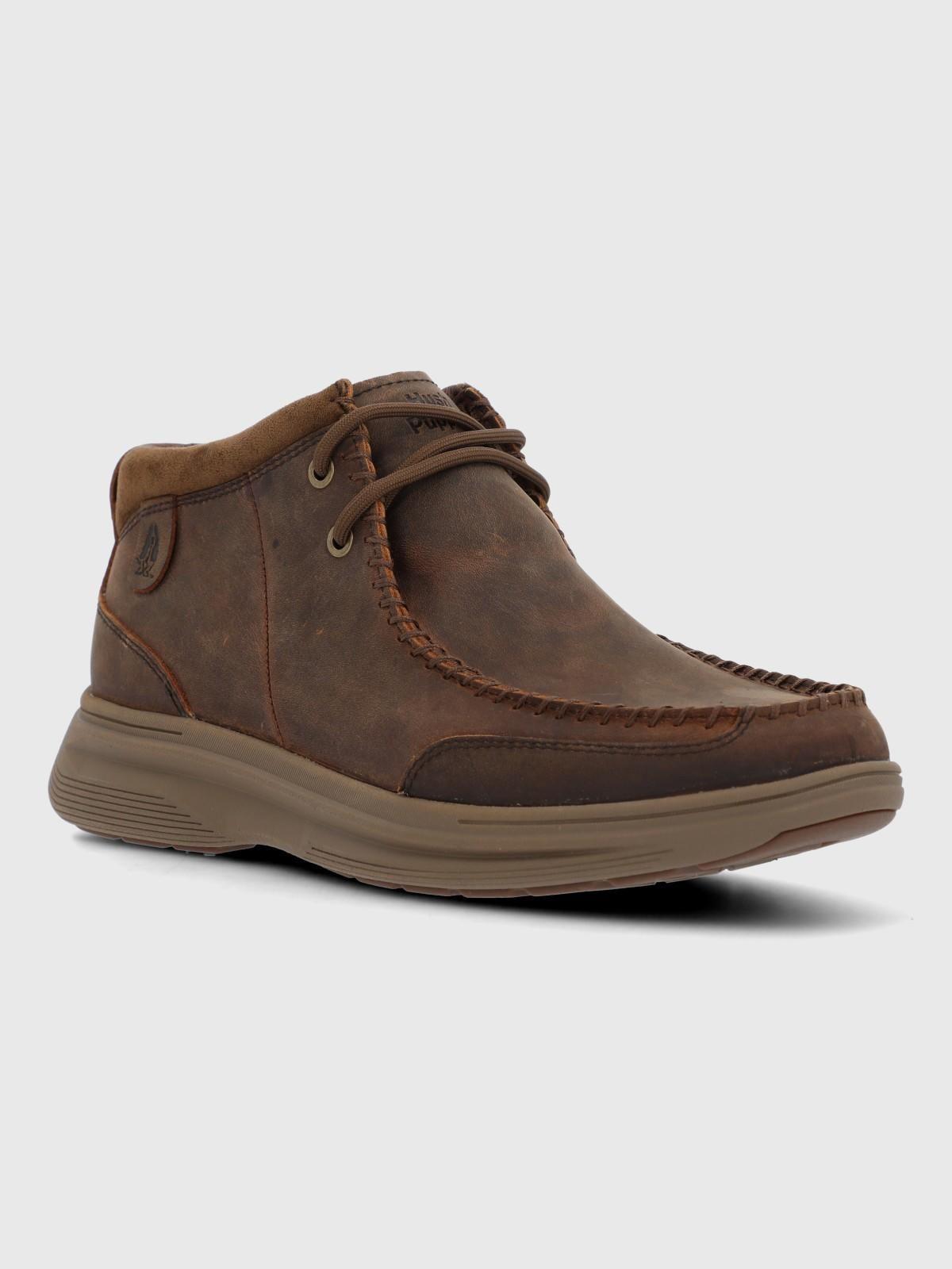 Botin Cuero Hombre Montaro Café Oscuro-0