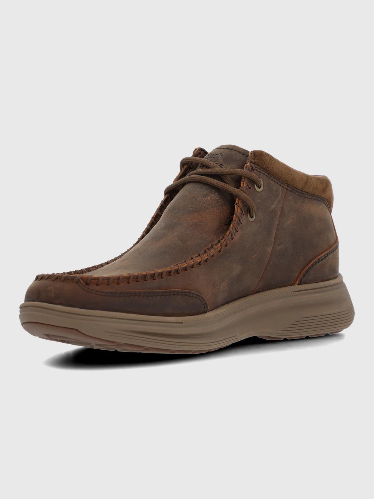 Botin Cuero Hombre Montaro Café Oscuro-5