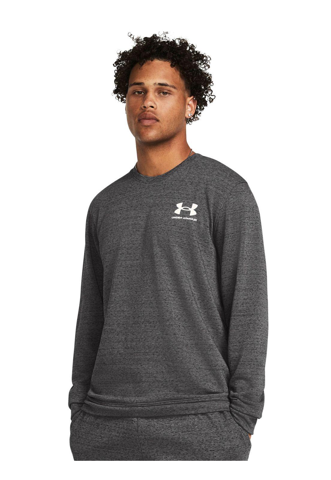 Polerón UA Rival Terry hombre Gris-3