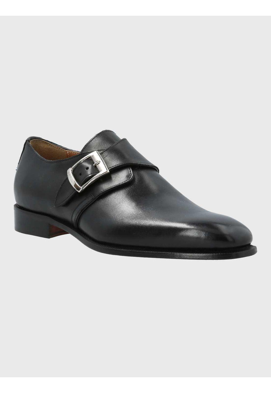 Zapato Italiano Hombre Cuero Ferra Negro-0