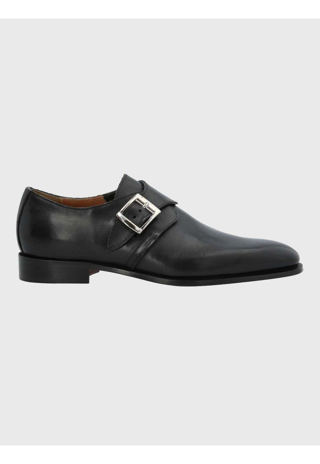 Zapato Italiano Hombre Cuero Ferra Negro-1