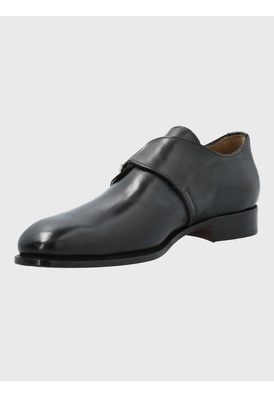 Zapato Italiano Hombre Cuero Ferra Negro-4