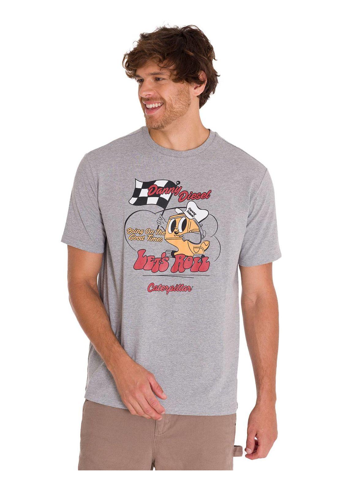 Polera Casual Retro Danny Diesel 3 Hombre Gris-1