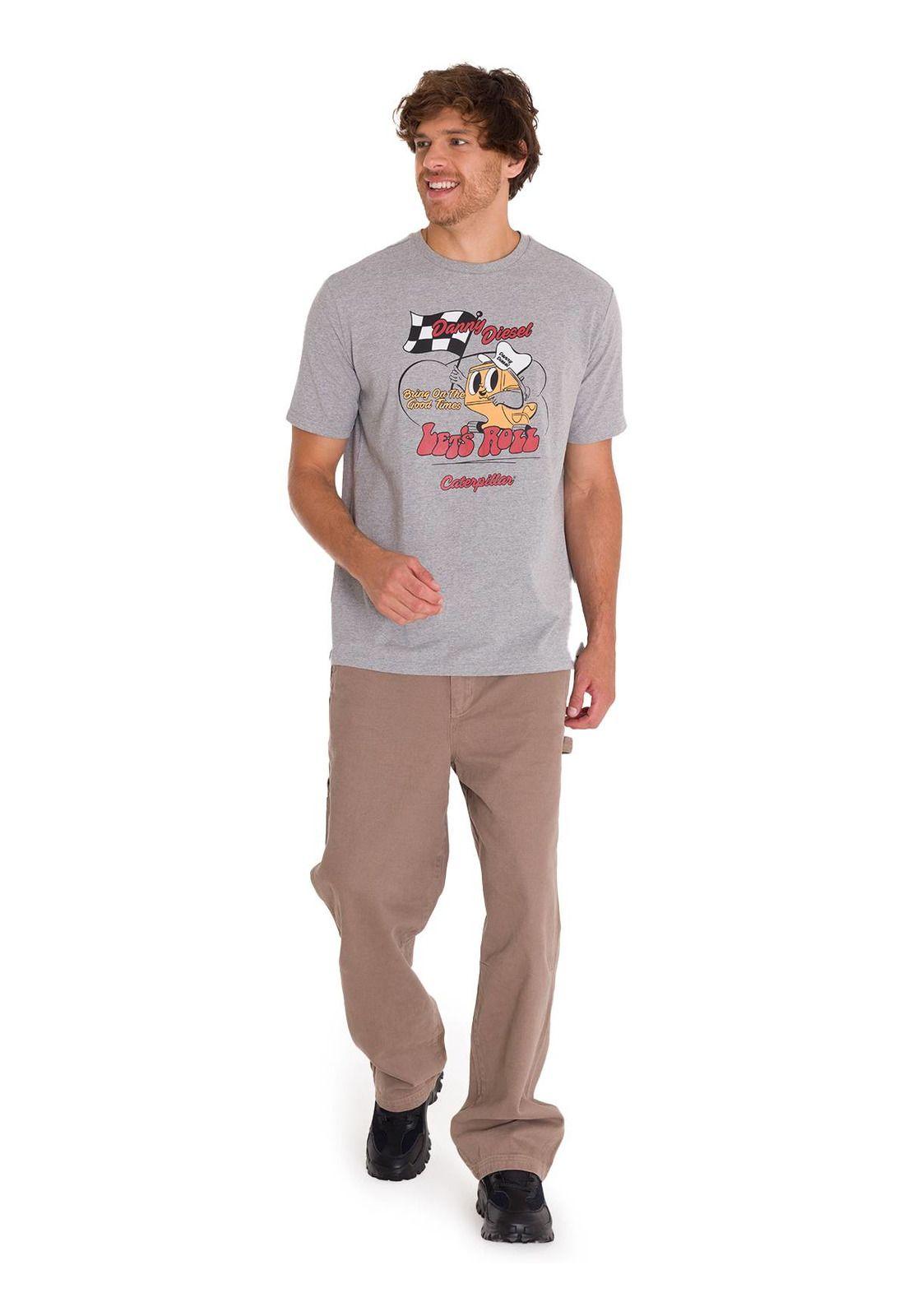 Polera Casual Retro Danny Diesel 3 Hombre Gris-5