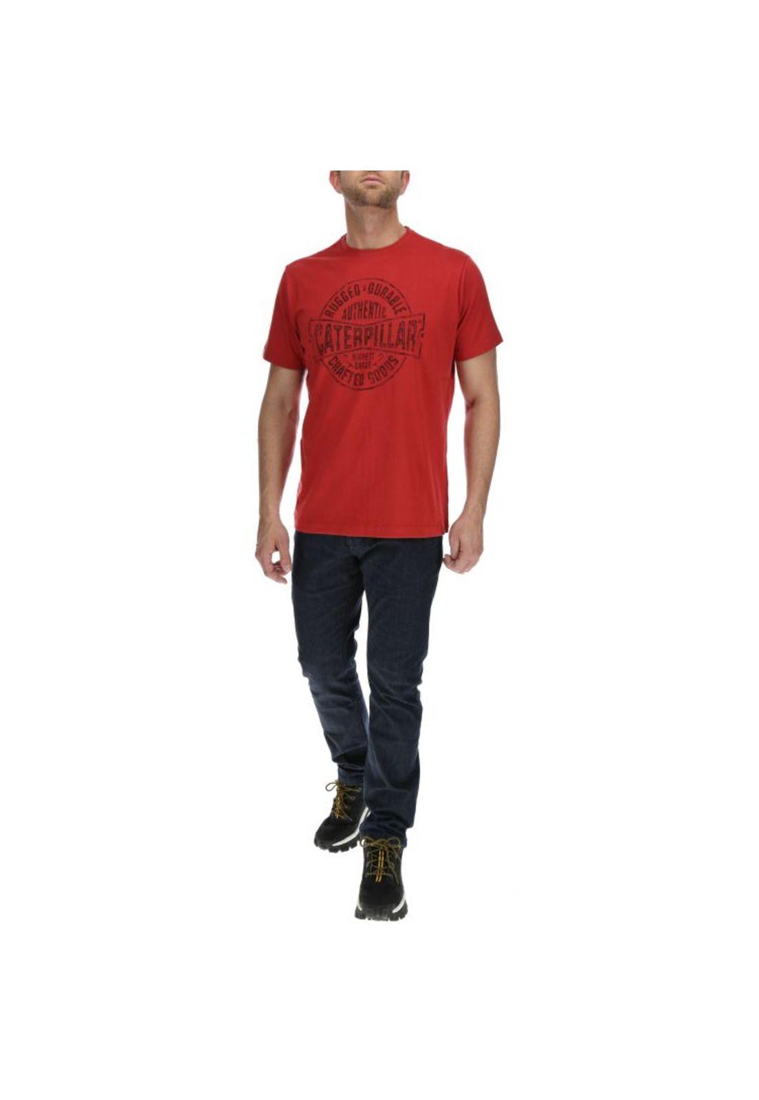 Polera Mc Hombre Rugged Craft Tee Rojo-4