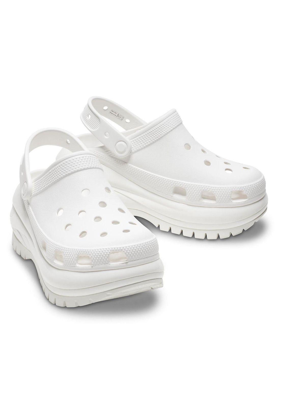 Zueco Crocs Mujer Mega Crush Clog Blanco-3
