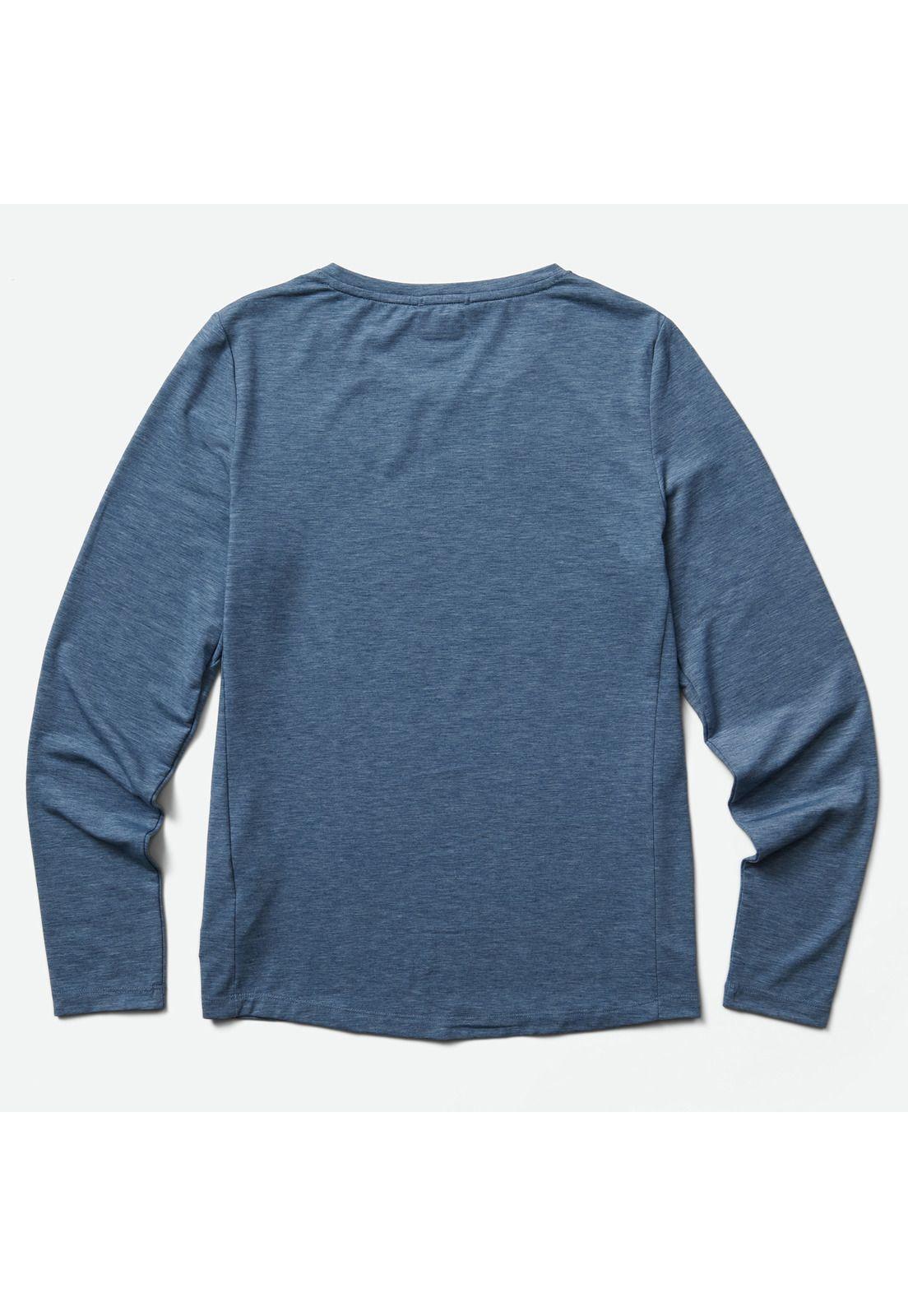 Polera Manga Larga Mujer Tencel Azul-1