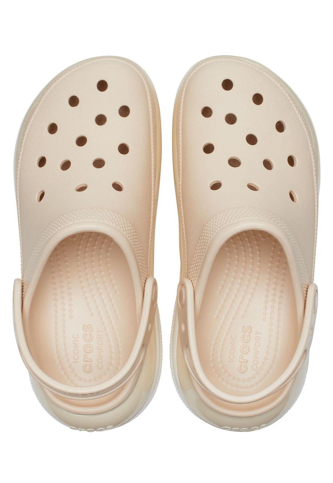 Zueco Crocs Mujer Mega Crush Clog Beige Pastel-4