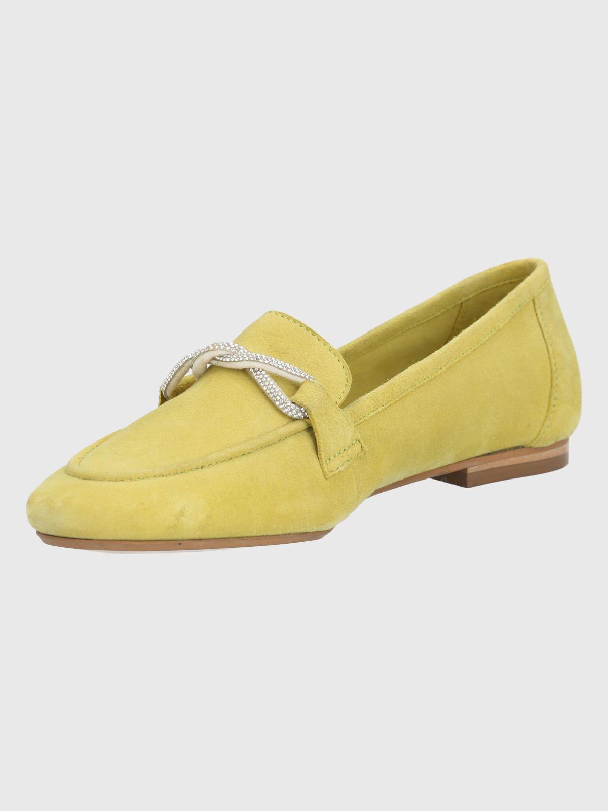 Mocasín Cuero Verde Limón  Mujer Dinnat -3