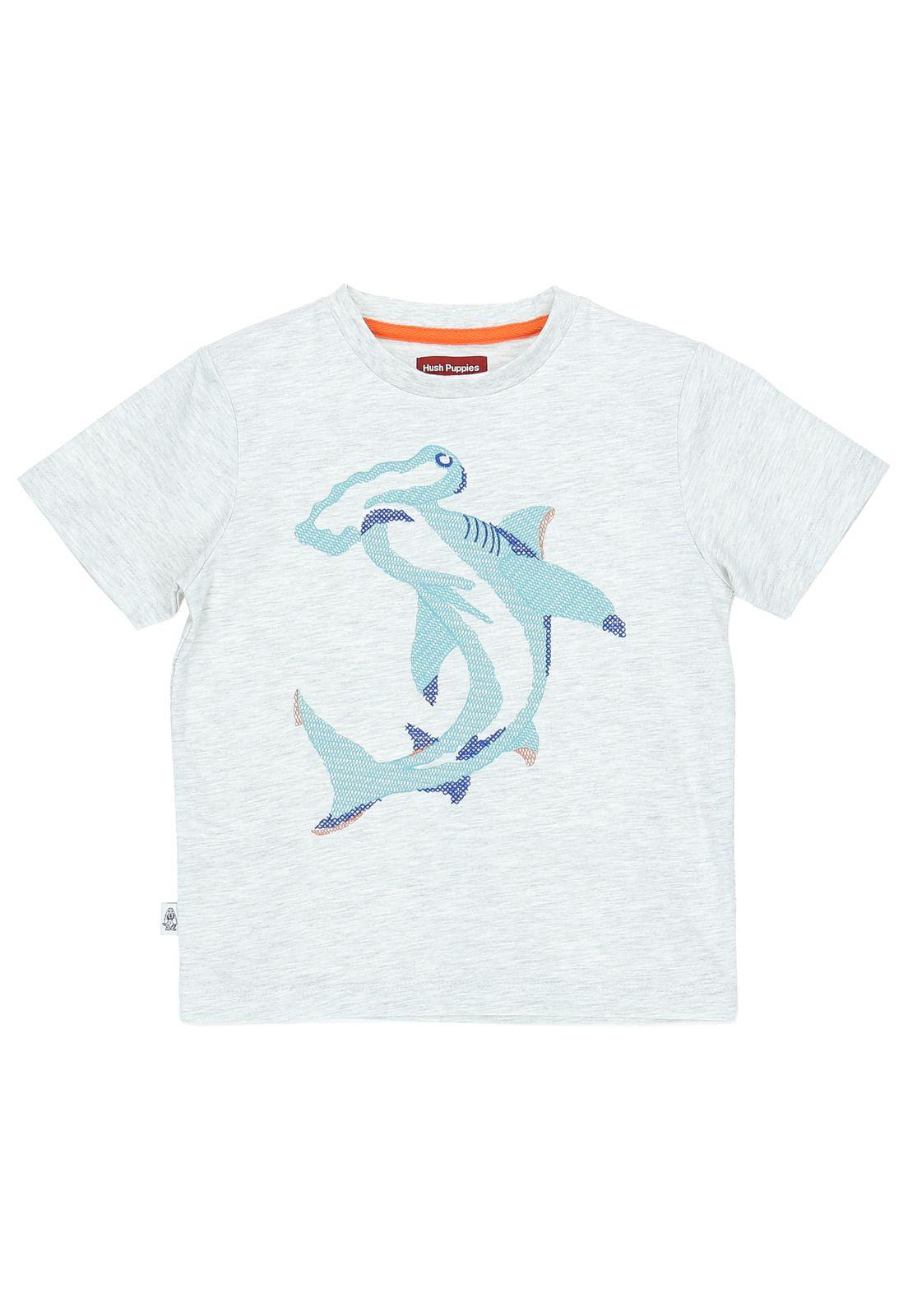Polera M/C Niño Shark Gris Claro-0