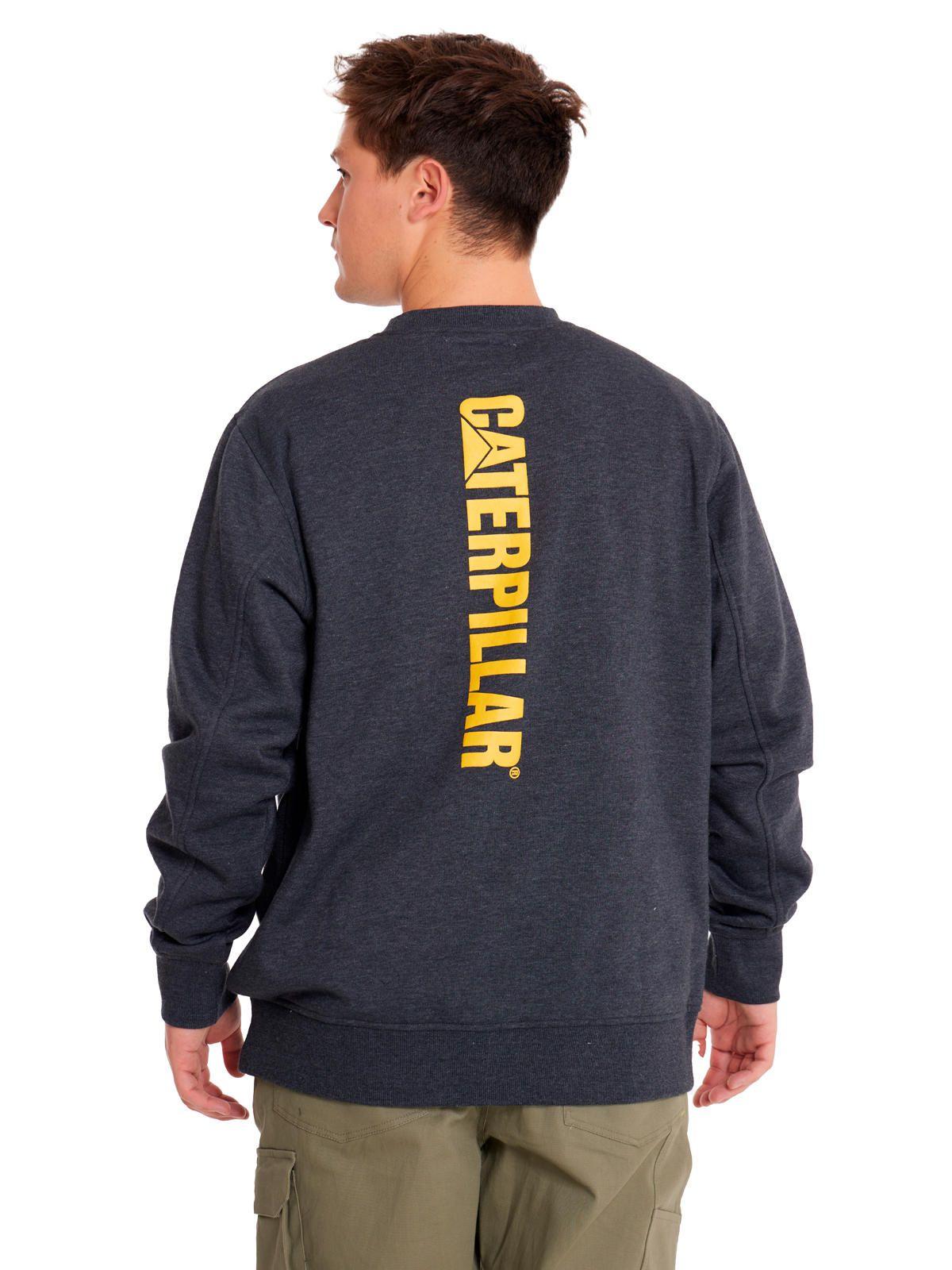 Polerón Hombre Heather Caterpillar Logo Crew Negro-3