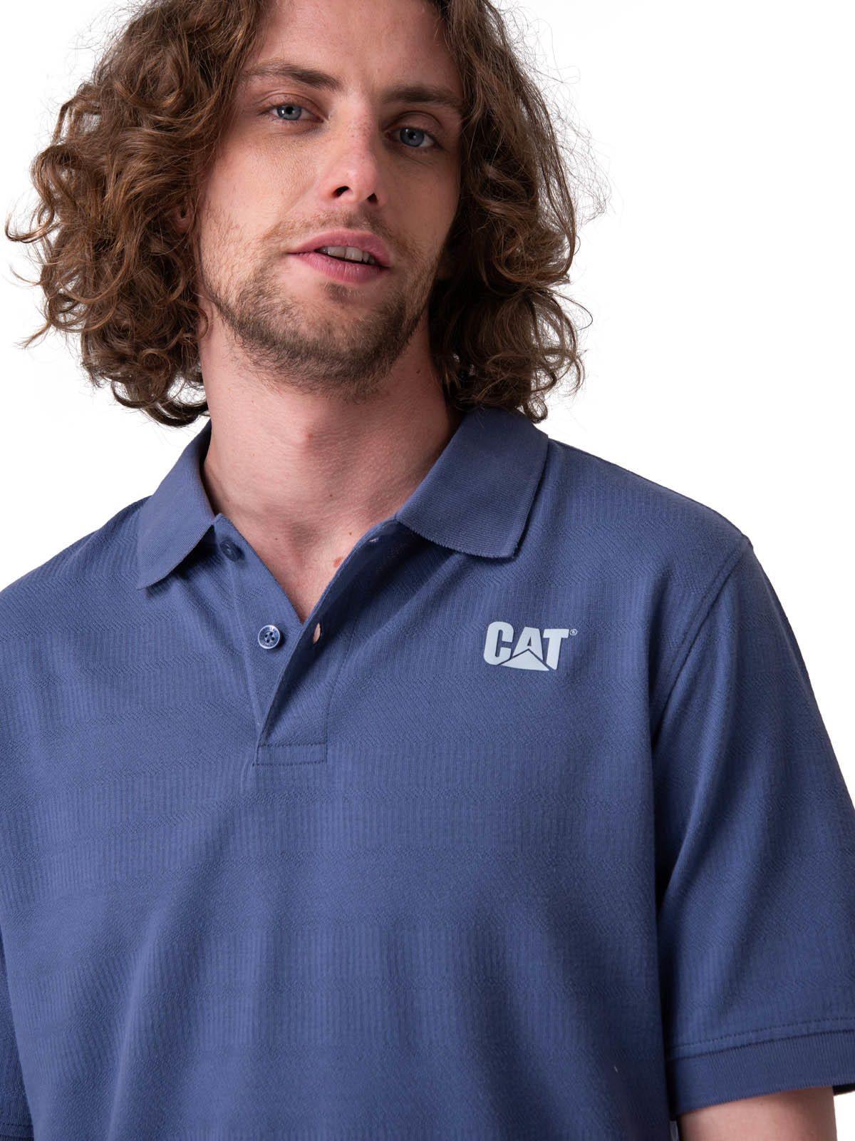 Polera Manga Corta Cat Logo Jersey Polo Hombre Azul-3