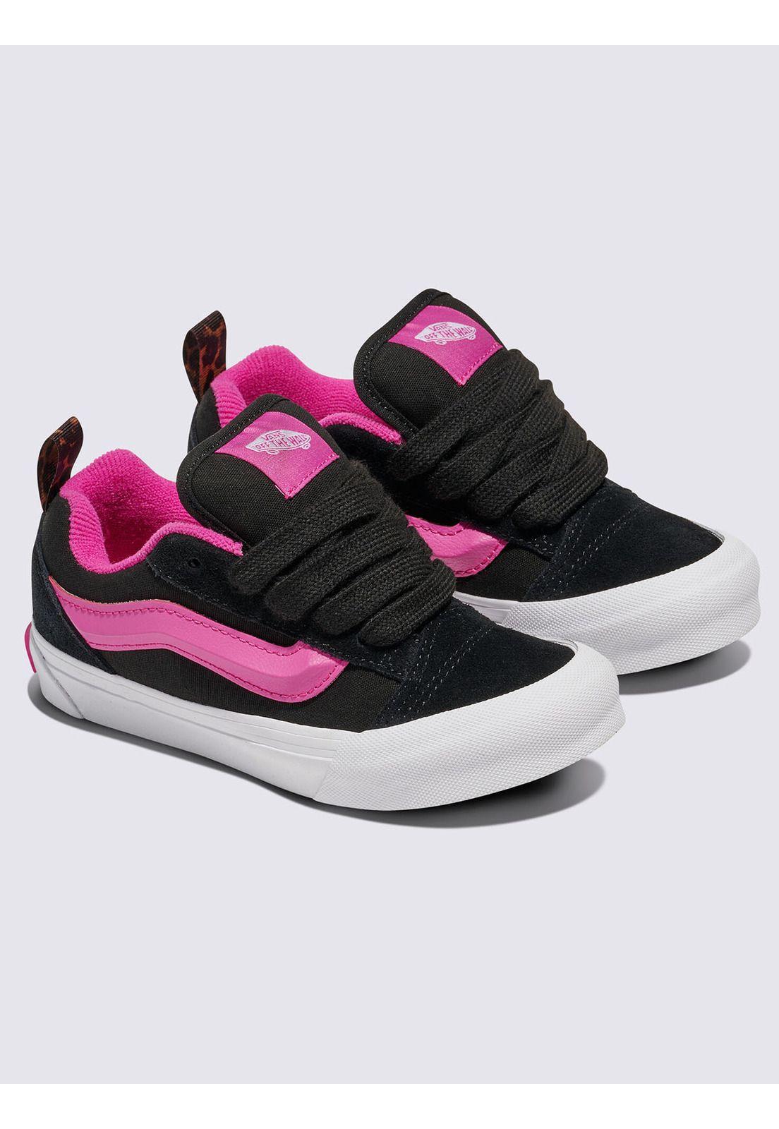 Zapatilla Niña Knu Skool Negro con rosado Vans-0