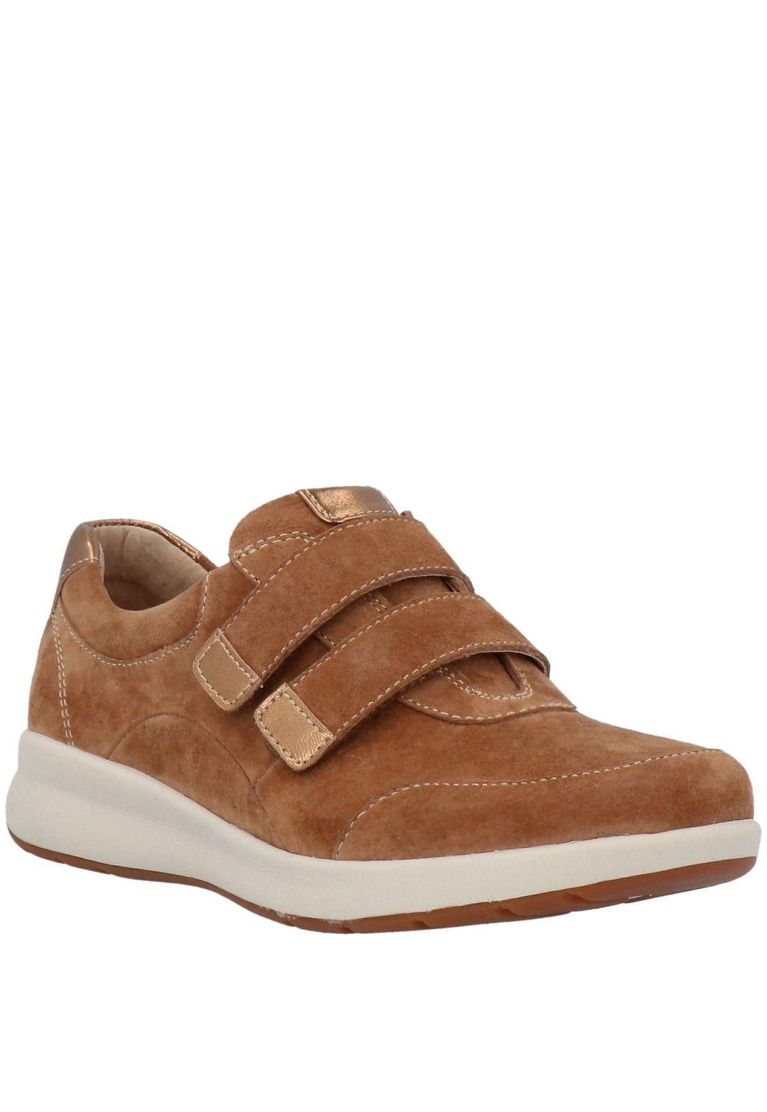 Zapato Cuero Mujer Spinal Velcro Camel-0