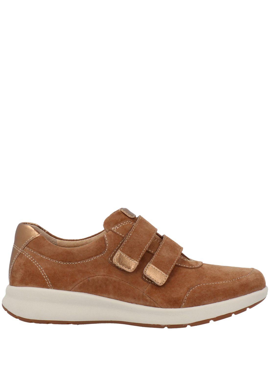 Zapato Cuero Mujer Spinal Velcro Camel-1