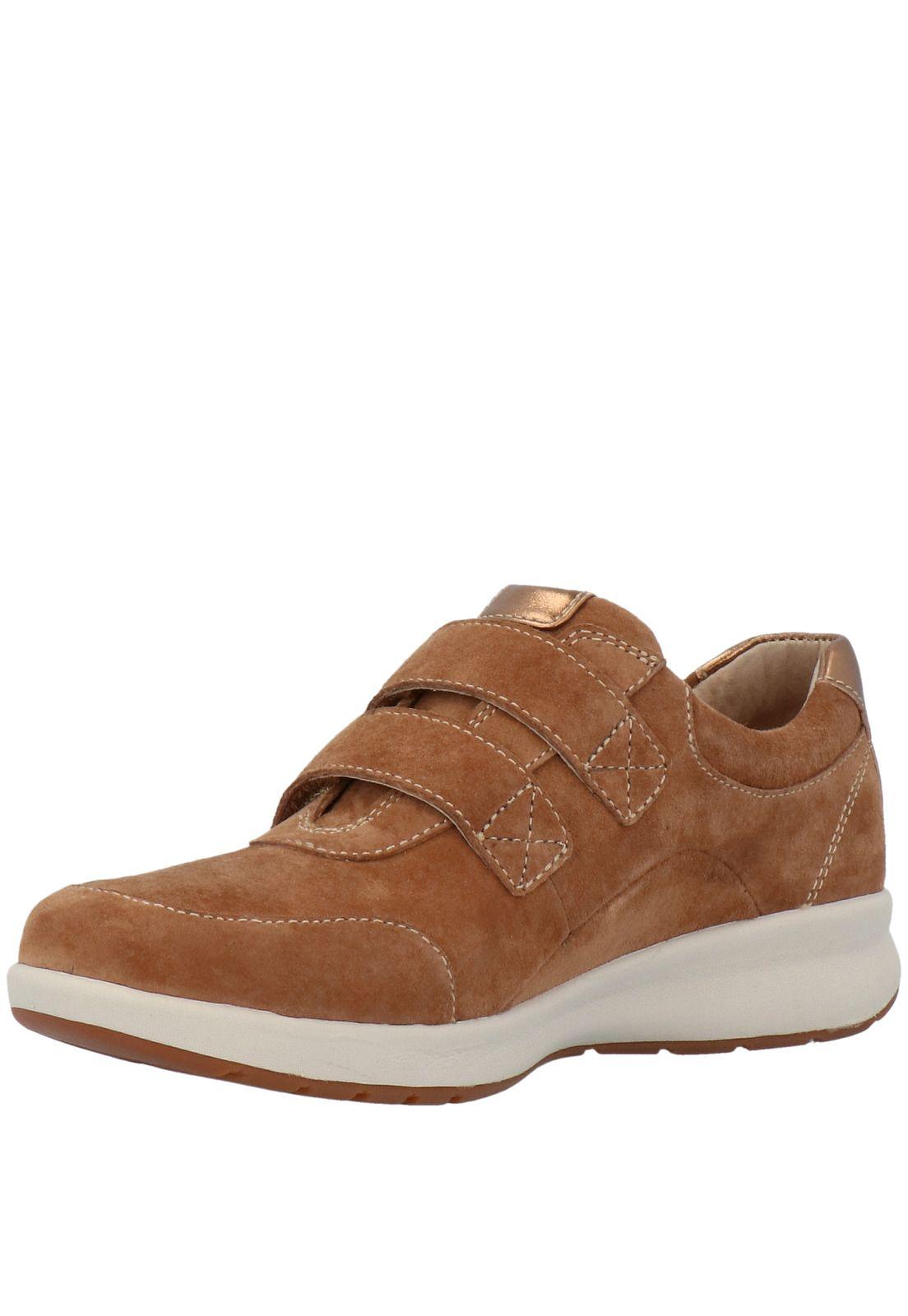 Zapato Cuero Mujer Spinal Velcro Camel-3