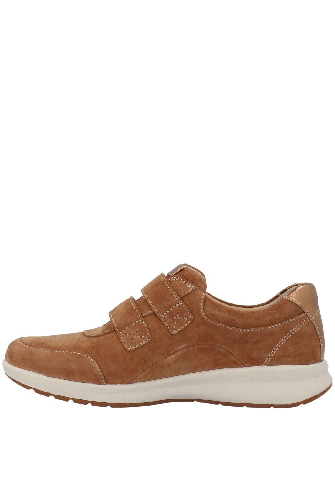 Zapato Cuero Mujer Spinal Velcro Camel-4