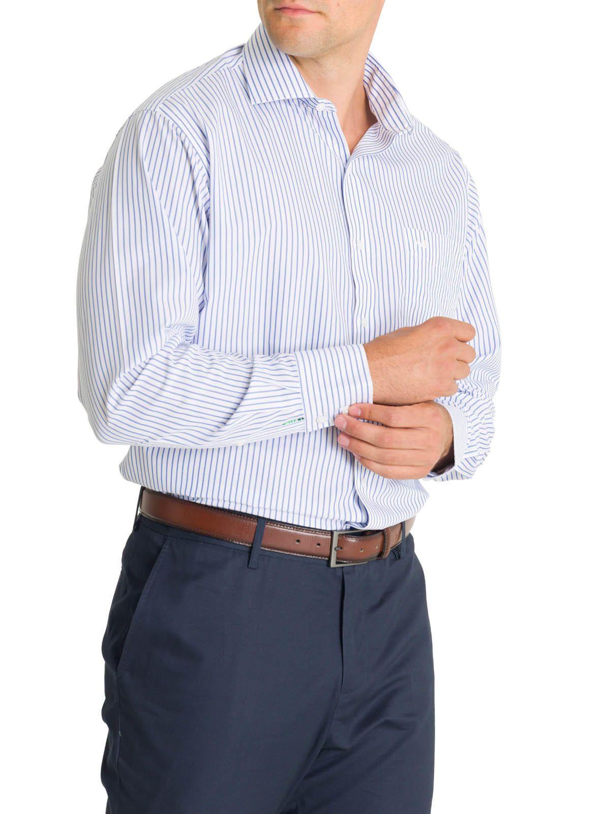 Camisa Cuello Italiano Azul Hombre WF-6