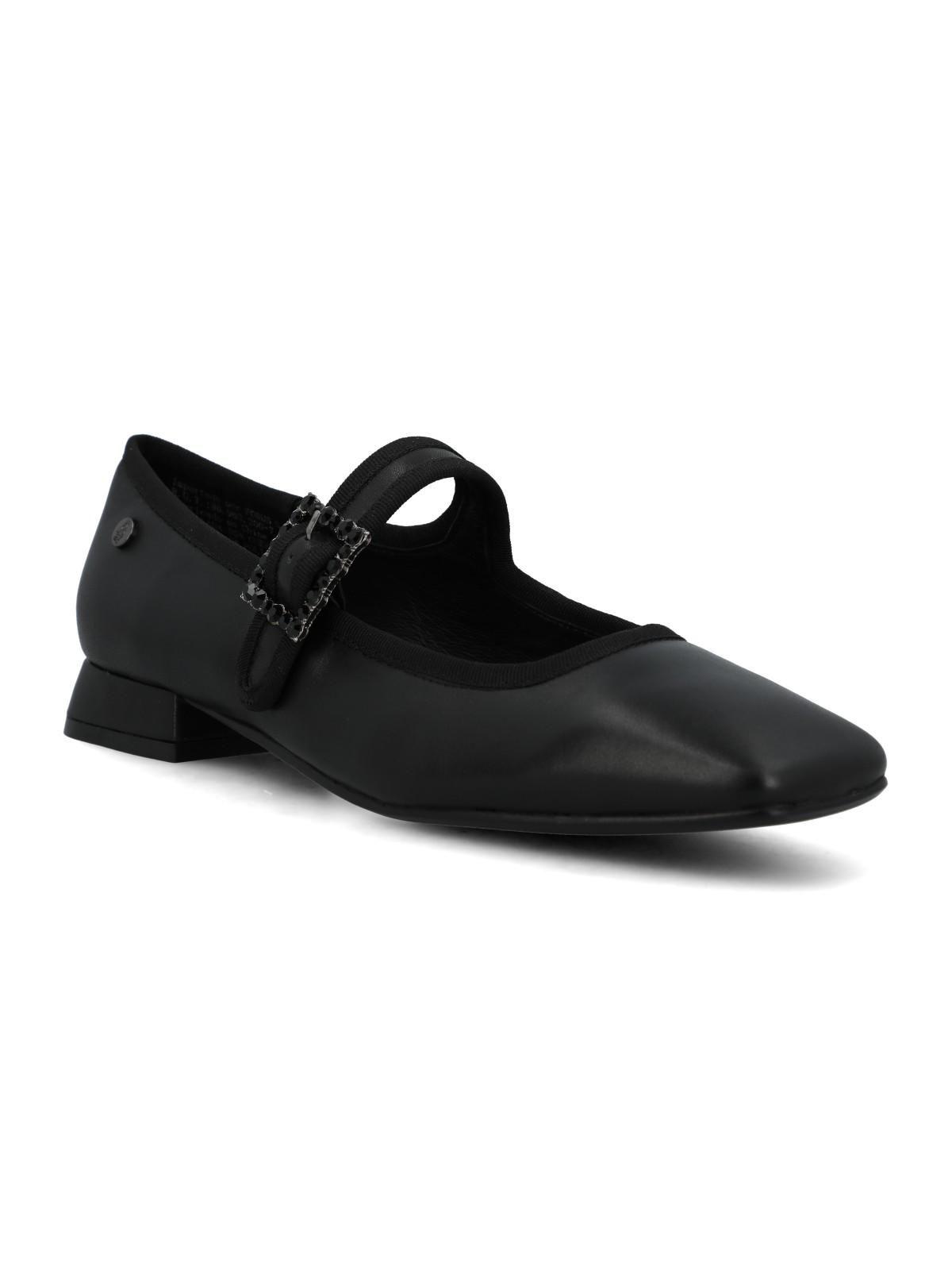 Ballerina Cuero Mujer Hally Negro-1
