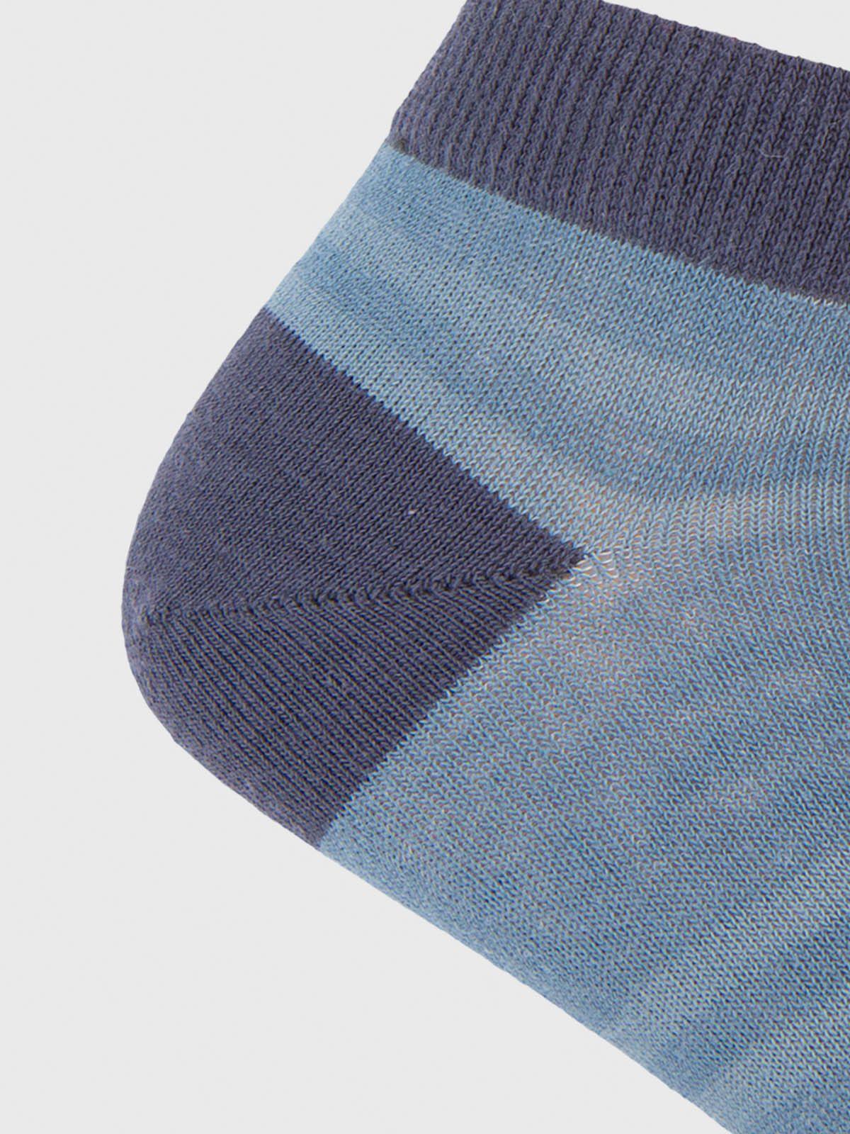 Calcetin Algodón Hombre Multiline Azul-2