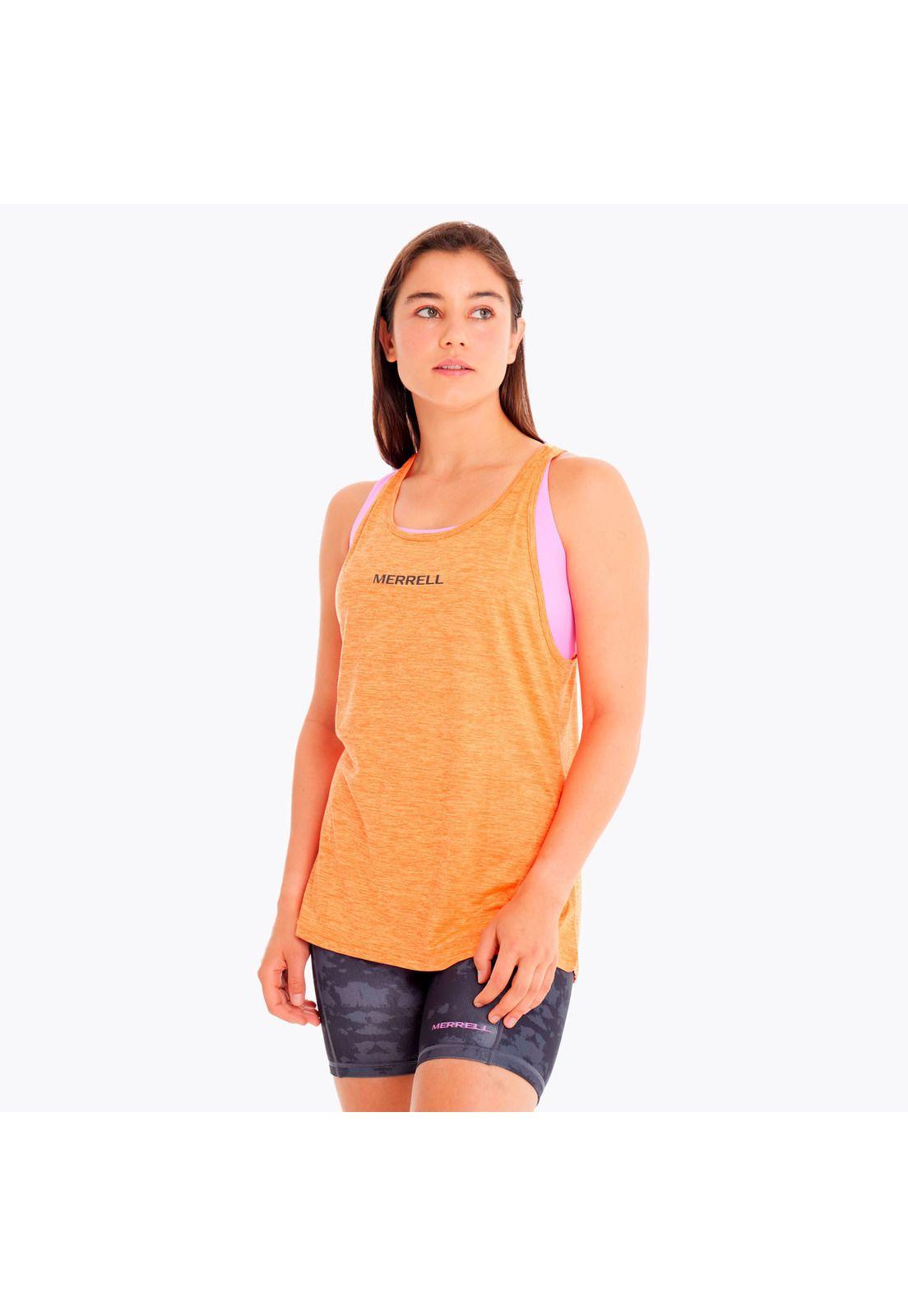 Polera Mujer Trail Running Edic Skyfire Naranjo-3