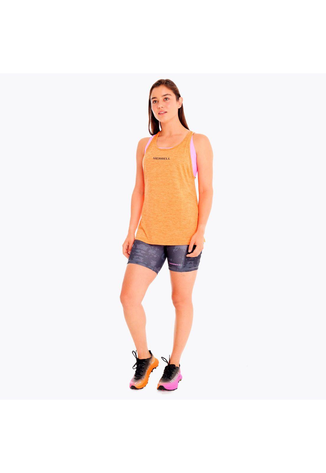 Polera Mujer Trail Running Edic Skyfire Naranjo-4