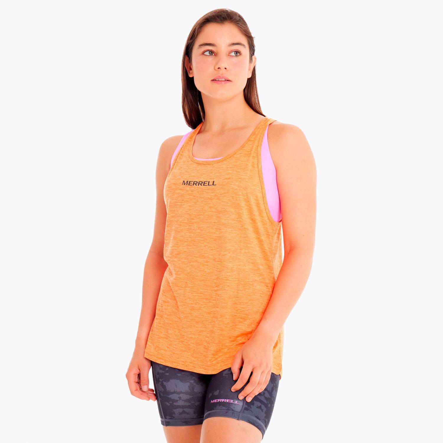 Polera Mujer Trail Running Edic Skyfire Naranjo-3