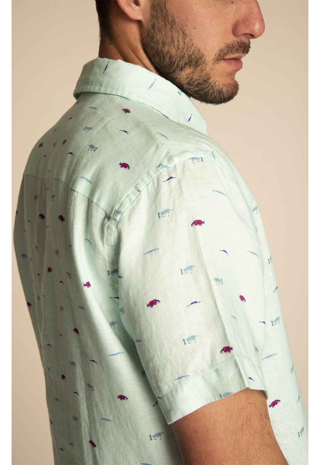 Camisa Lino Orgánico Hombre Nature Naranja-4