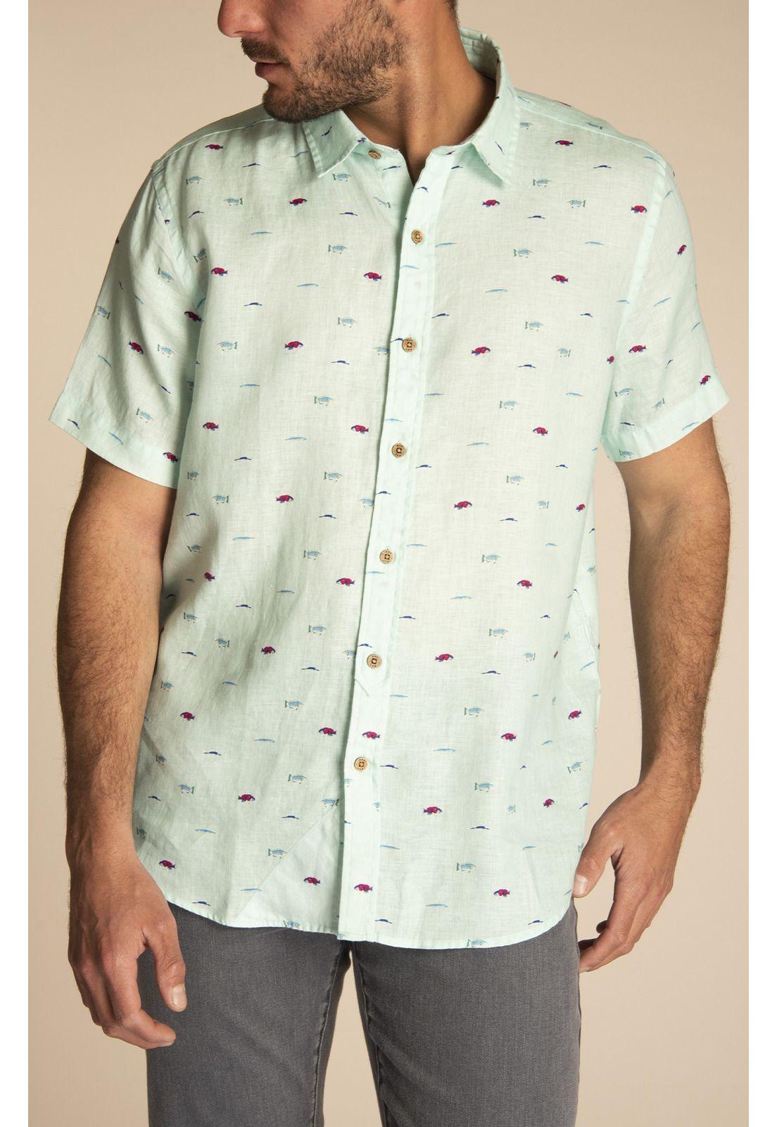 Camisa Lino Orgánico Hombre Nature Naranja-5