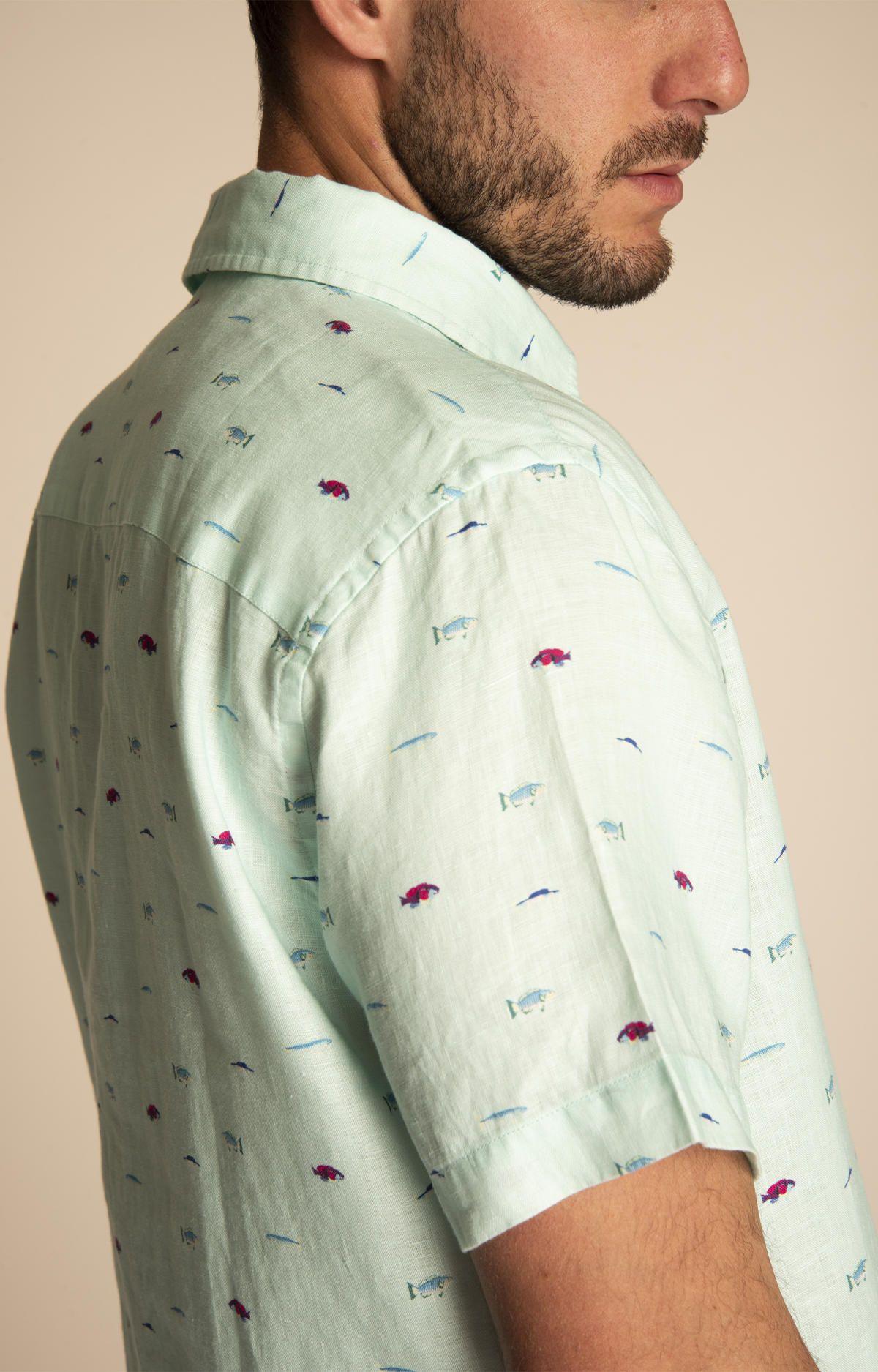 Camisa Lino Orgánico Hombre Nature Naranja-4
