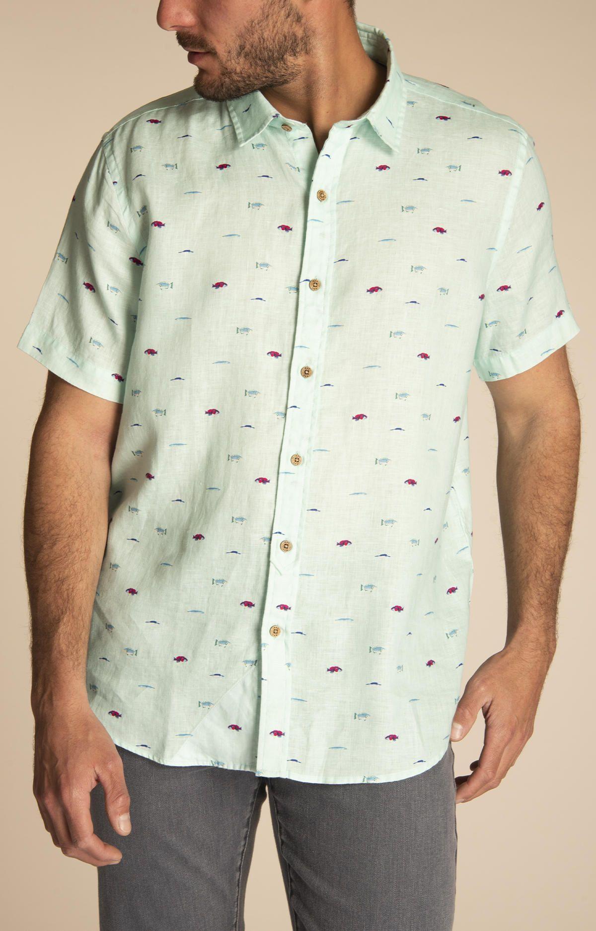 Camisa Lino Orgánico Hombre Nature Naranja-5