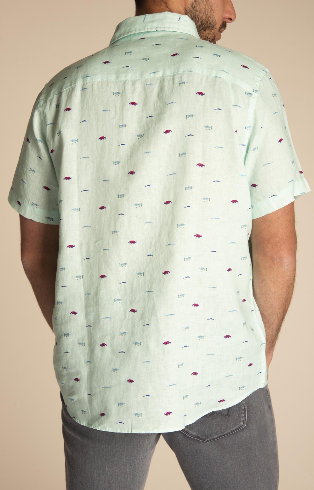Camisa Lino Orgánico Hombre Nature Naranja-6