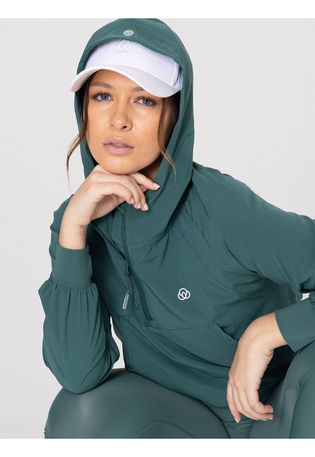 Polerón Mujer Half Zip Demi Verde-1