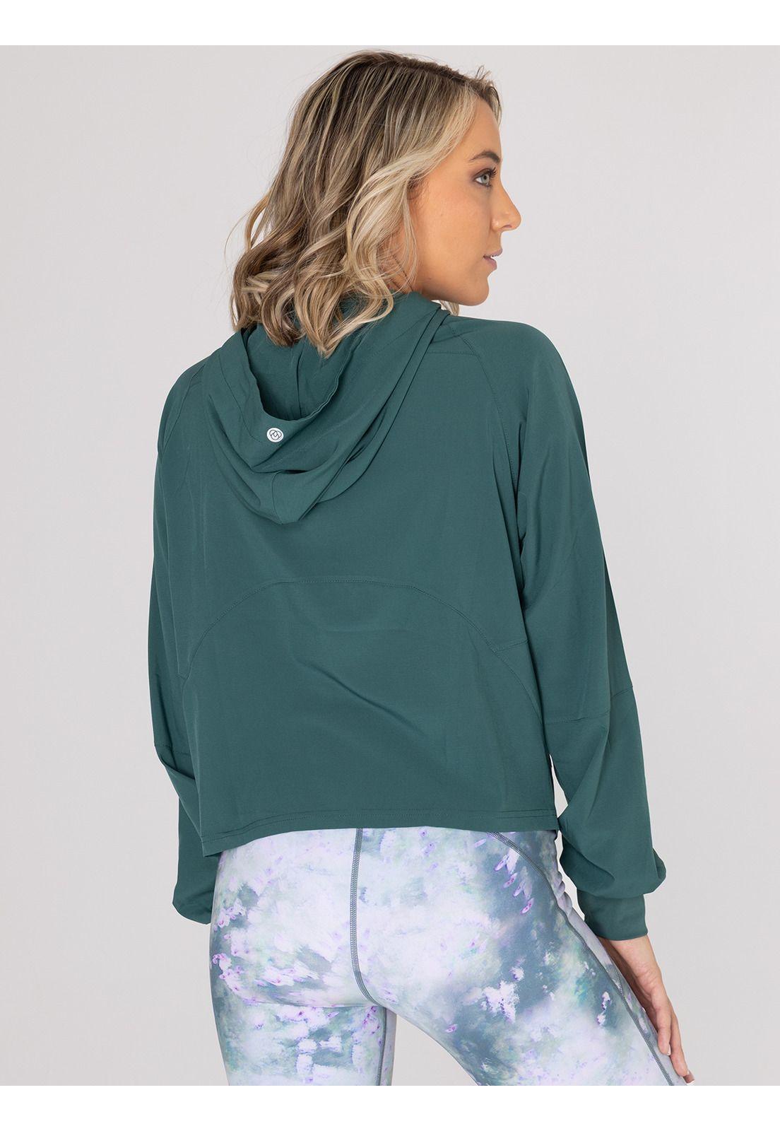 Polerón Mujer Half Zip Demi Verde-3