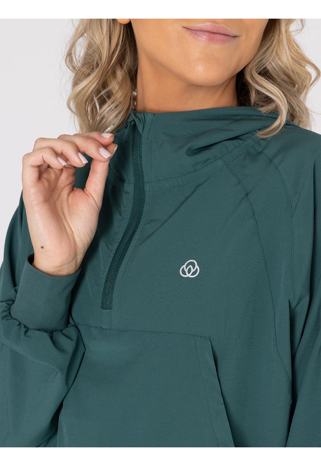 Polerón Mujer Half Zip Demi Verde-5