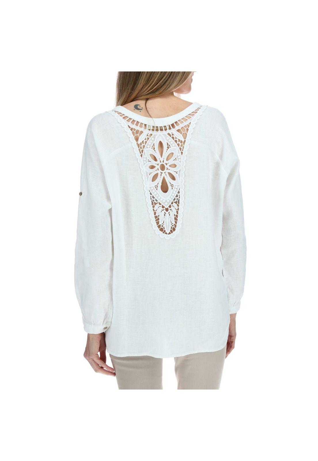 Blusa Manga Larga Mujer Maite Blanco-2