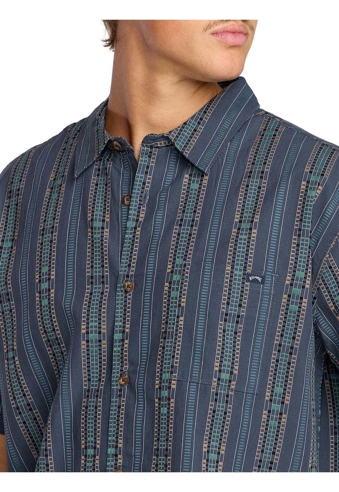 Camisa m/c Hombre Sundays jacquard Azul-3