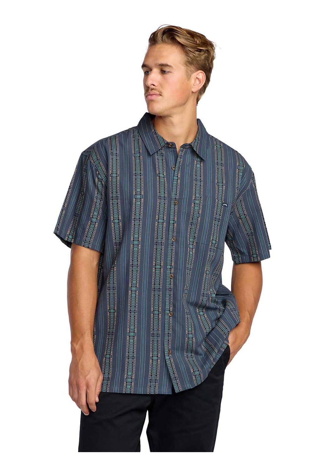 Camisa m/c Hombre Sundays jacquard Azul-4